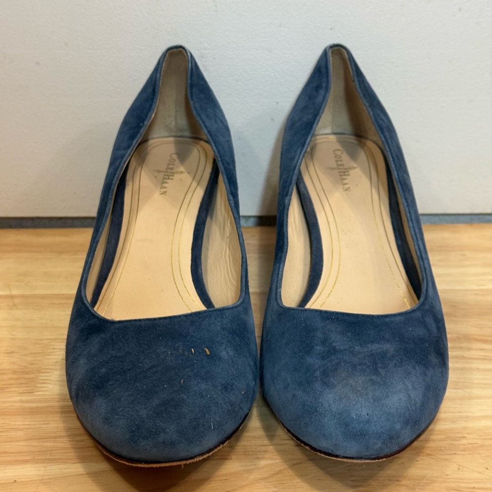 Cole Haan Blue Suede Heels